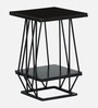 Cavos Metal Square End Table In Black Colour