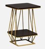Cavos Metal Square End Table In Gold Colour