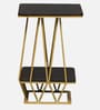 Cavos Metal Square End Table In Gold Colour