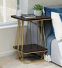 Cavos Metal Square End Table In Gold Colour