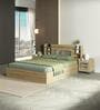 Cavour Queen Size Bed in Santana Oak Finish with Box Storage