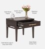 Cayman Bed Side Table In Grey Finish