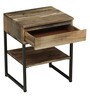 Cayuse Solid Wood Night Stand in Natural Finish with Bronze Frame
