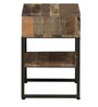 Cayuse Solid Wood Night Stand in Natural Finish with Bronze Frame