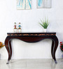 Cazalu Solid Wood Console Table in Brown Finish