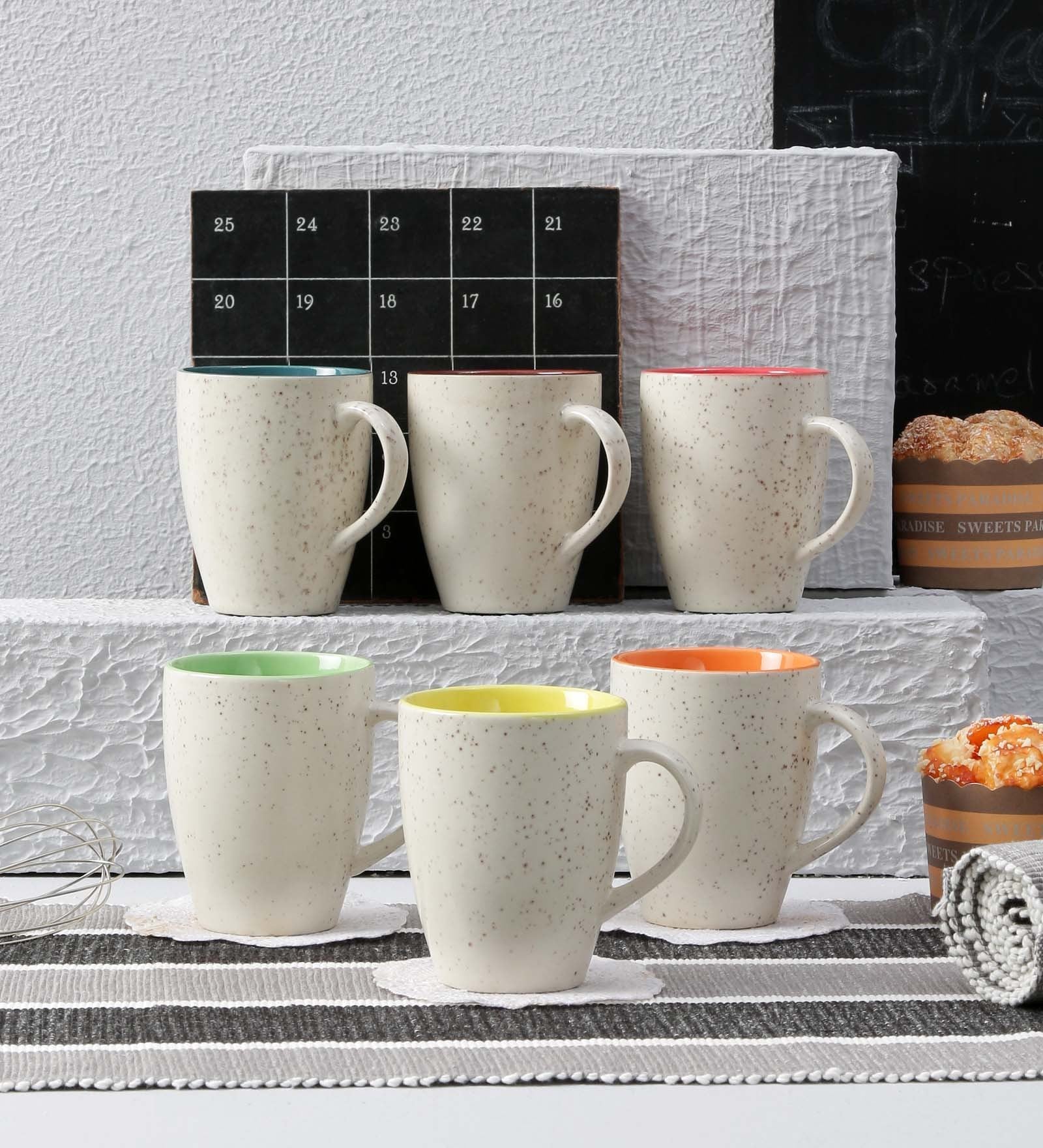 Classic 250ml Cream Ceramic (Set of 6) Coffee Mug