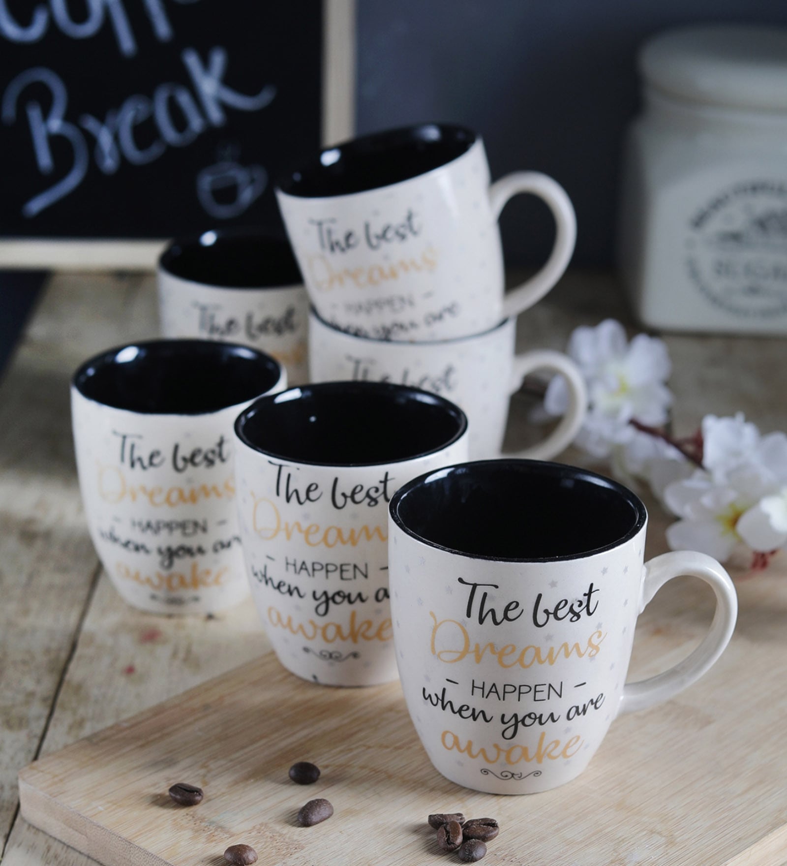 200 ML Ceramic Coffee Mugs Set of 6