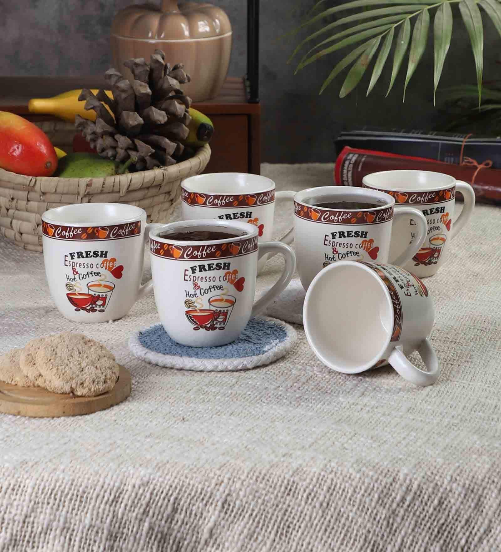 Buy 200ML White Ceramic (Set of 6) Mugs at 54 OFF by Cdi Pepperfry