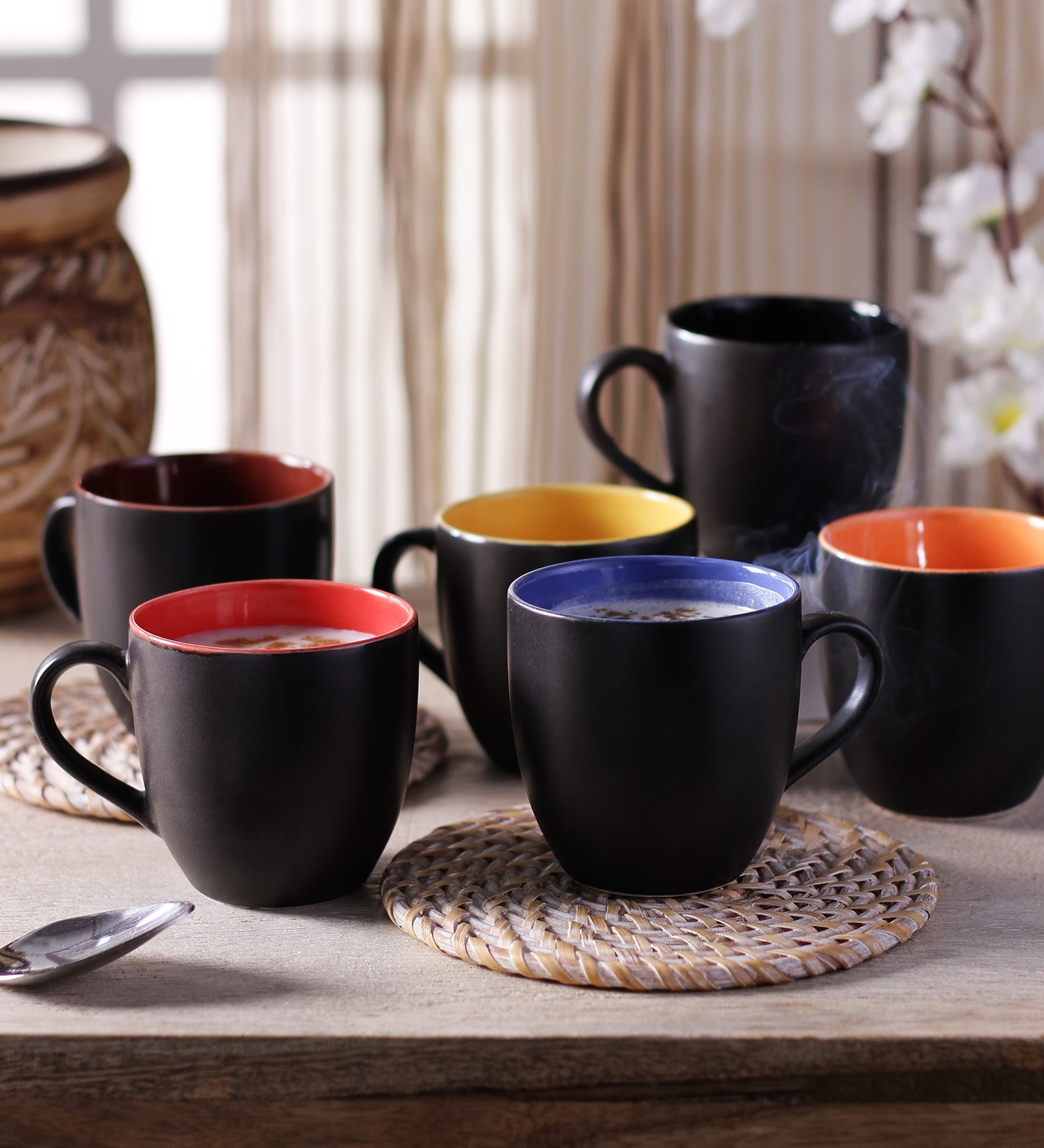 Classic Matte 200ml Black Ceramic (Set of 6) Tea Cups