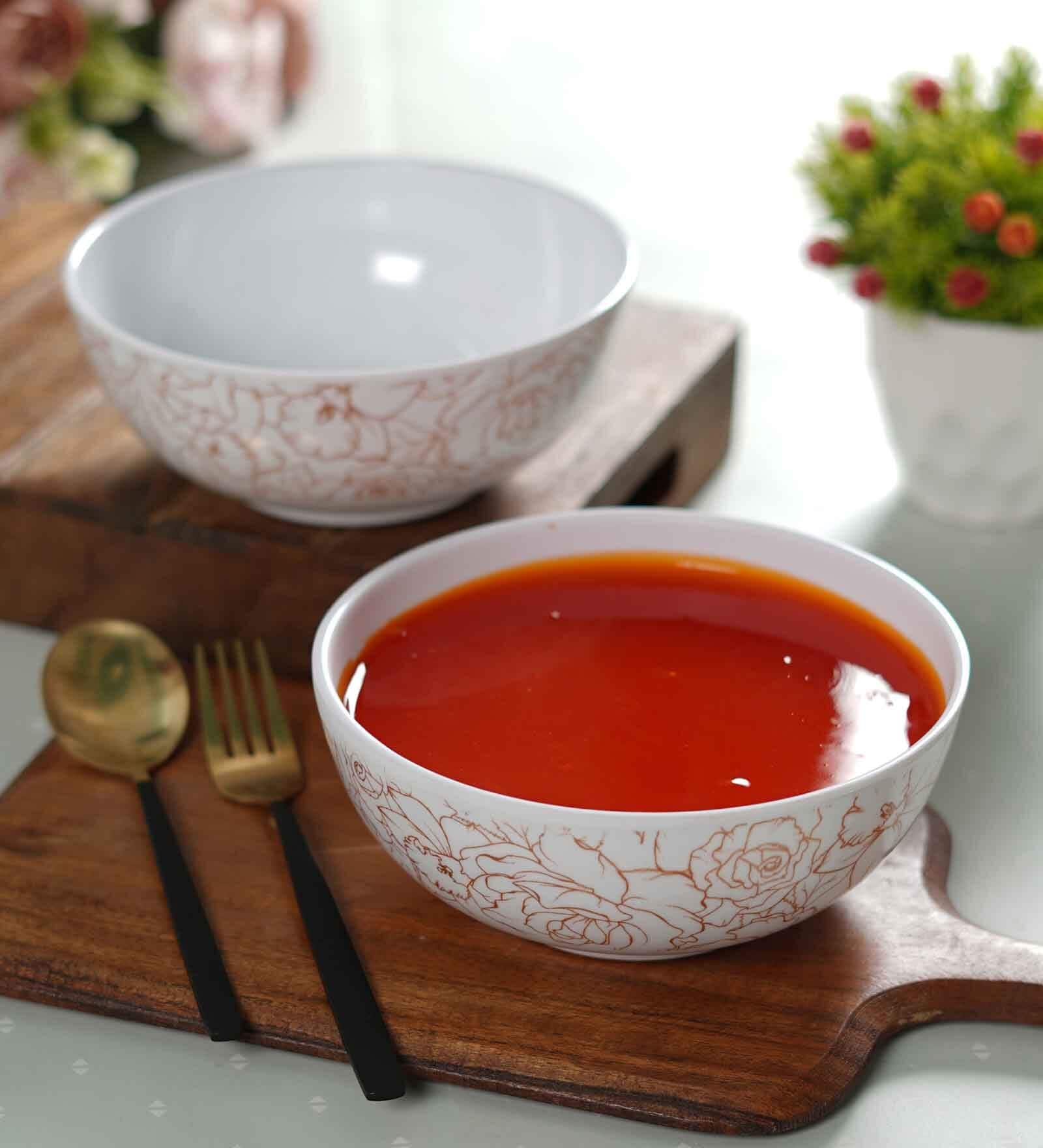 White 900ml Melamine (Set Of 2) Serving Bowls