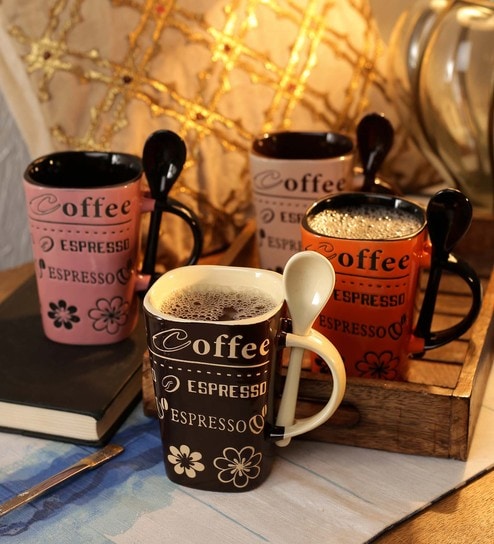 CDI Stoneware Ceramic 250 ML Mugs - Set of 4