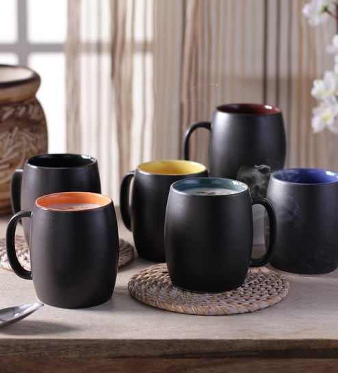 Stoneware 250 ML Mug- Set of 6 by Cdi