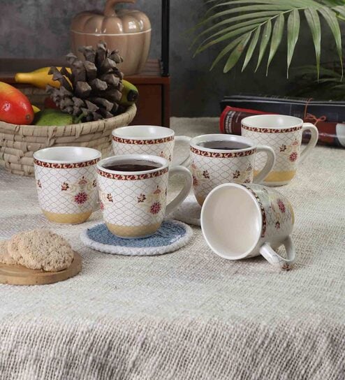 200ML White Ceramic (Set of 6) Mugs