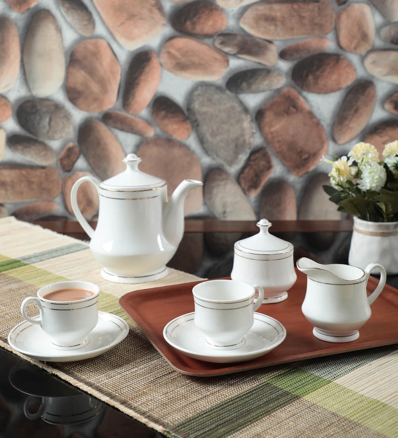 Buy Classy Bone China Tea Set (Set of 15) by Cdi Online Tea Sets
