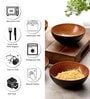 Black 300 ML Glass Textured 4 Pcs Serving Bowls