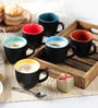 Lazuli 180ml Black Ceramic (Set of 6) Tea Cups