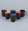 Sonata 250ml Black Stoneware (Set of 6) Coffee Mug