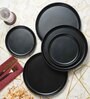 Black Collar Melamine 12 Pcs Dinner Set