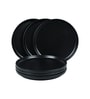 (Set Of 6) Black Collar Melamine Quarter Plates