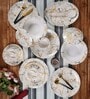 Multicolour Melamine Line Printed 41 Pcs Dinner Set