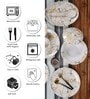 Multicolour Melamine Line Printed 41 Pcs Dinner Set