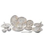Multicolour Melamine Line Printed 41 Pcs Dinner Set