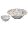 Multicolour Melamine Line Printed 41 Pcs Dinner Set