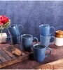 Blue 300ml Ceramic (Set Of 6) Coffee Mugs