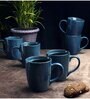 Blue 300ml Ceramic (Set Of 6) Coffee Mugs