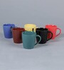 Classic Glossy 200ml Multicolour Ceramic (Set of 6) Tea Cups