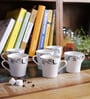 Dual Tone 150ml White Bone China (Set of 6) Tea Cups