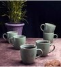 Green 150ml Ceramic (Set Of 6) Tea Cups
