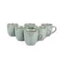 Green 150ml Ceramic (Set Of 6) Tea Cups
