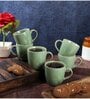 Green 150ml Ceramic (Set Of 6) Tea Cups