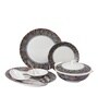 Tribal Paisley 41 Pcs White & Green Melamine Dinnerware Set