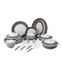 Tribal Paisley 41 Pcs White & Green Melamine Dinnerware Set