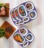 Blue Micky Mouse Printed Melamine (Set of 4) Kids Plates