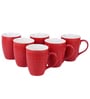 250 ML Red Ceramic (Set of 7) Mugs