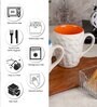 White 250 ML Ceramic Stone Shaped 2 Pcs Coffee Mug
