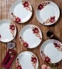 White Floral Melamine (Set of 6) Dinner Plates