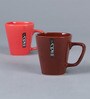 Square 200ml Multicolour (Set of 6) Stoneware Tea Cups