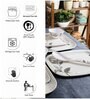 White & Black Square Shaped  Floral Double Coated Melamine  40 Pcs Dinner Set