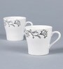 Floyd 150ml White & Black Bone China (Set of 6) Tea Cup