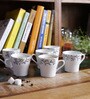 Floyd 150ml White & Black Bone China (Set of 6) Tea Cup