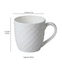 120 Ml White Bone China Embossed Geometric (Set of 6) Tea Cup
