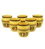 150 ML Yellow Ceramic 6 Pcs Kullar With Tray
