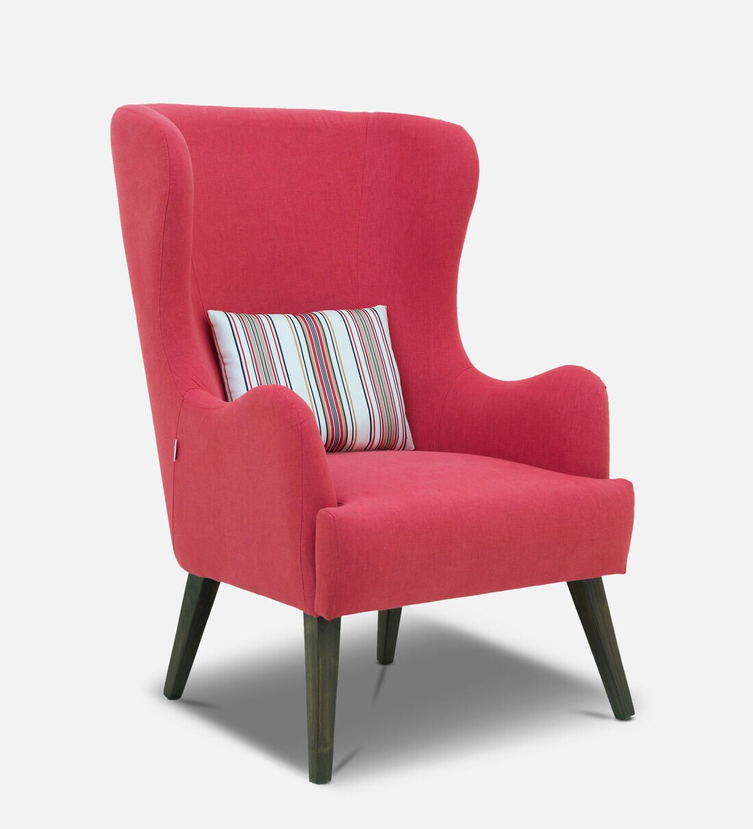 Buy Cecelia Wing Chair in Red Colour CasaCraft By Pepperfry Online