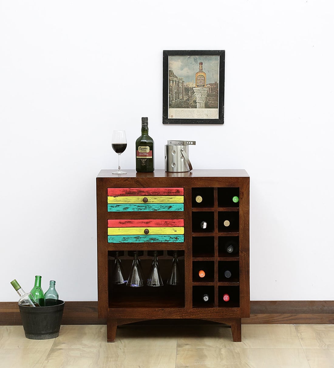 Buy Cecil Solid Wood Bar In Multi Colour at 2 OFF by Bohemiana