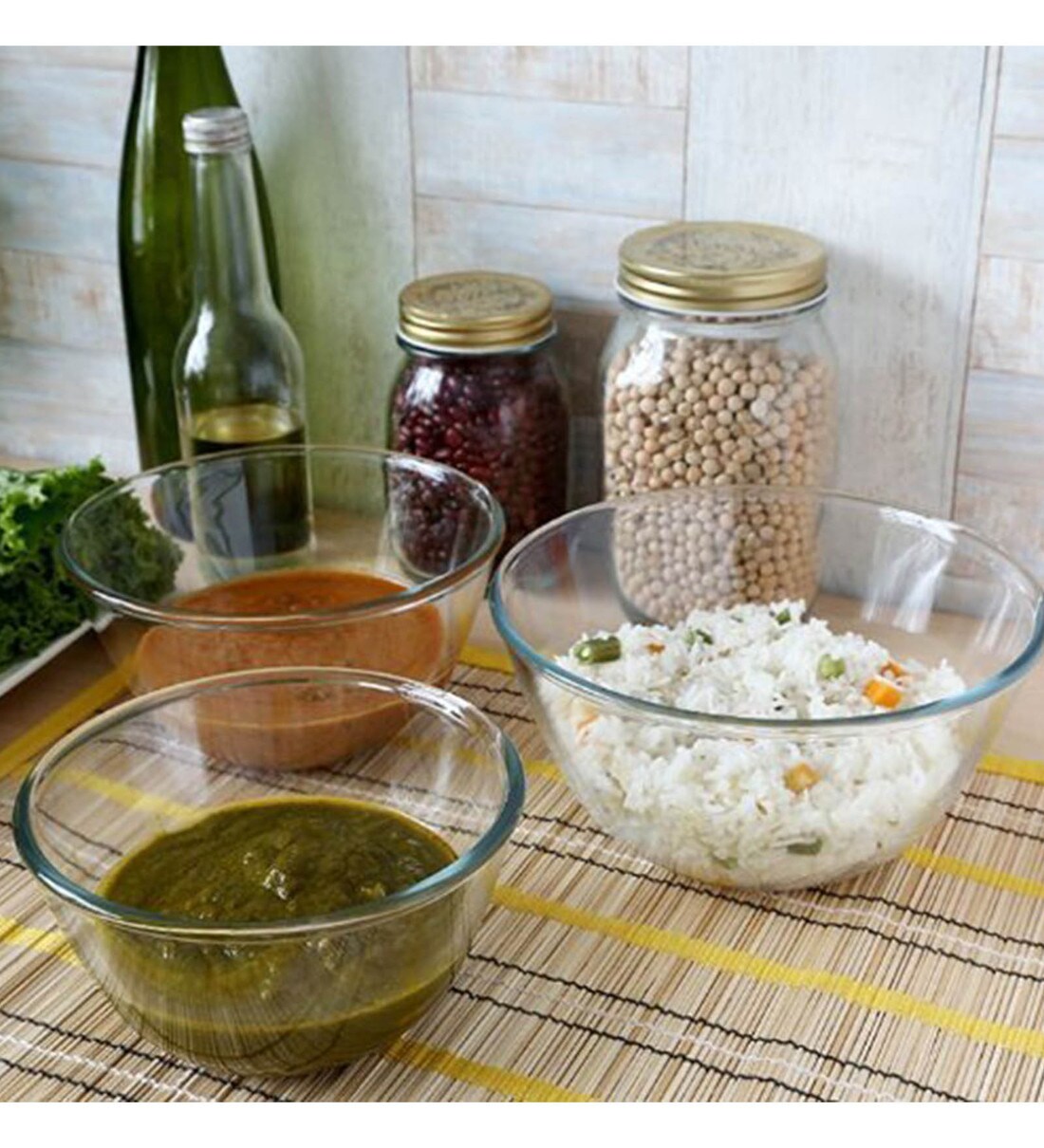 Buy Cello Ornella Toughened Glass Mixing Bowl Set Of 3 (500ml,1000ml,1500ml) Online Serving