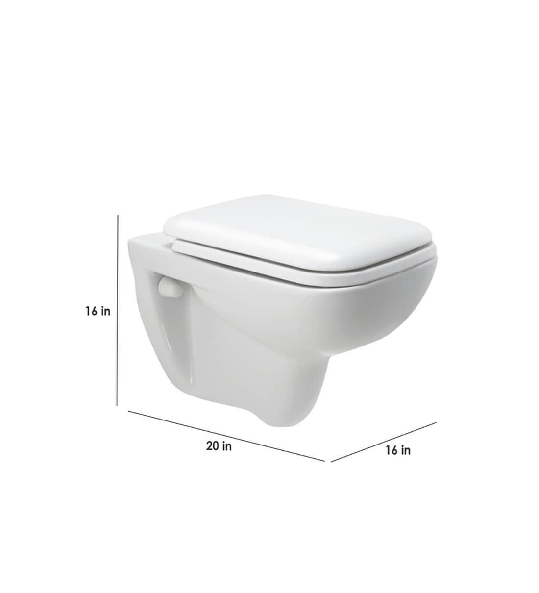 Buy Ceramic White S Trap Wall Mounted Commode (H 14.4W 21.8D 14